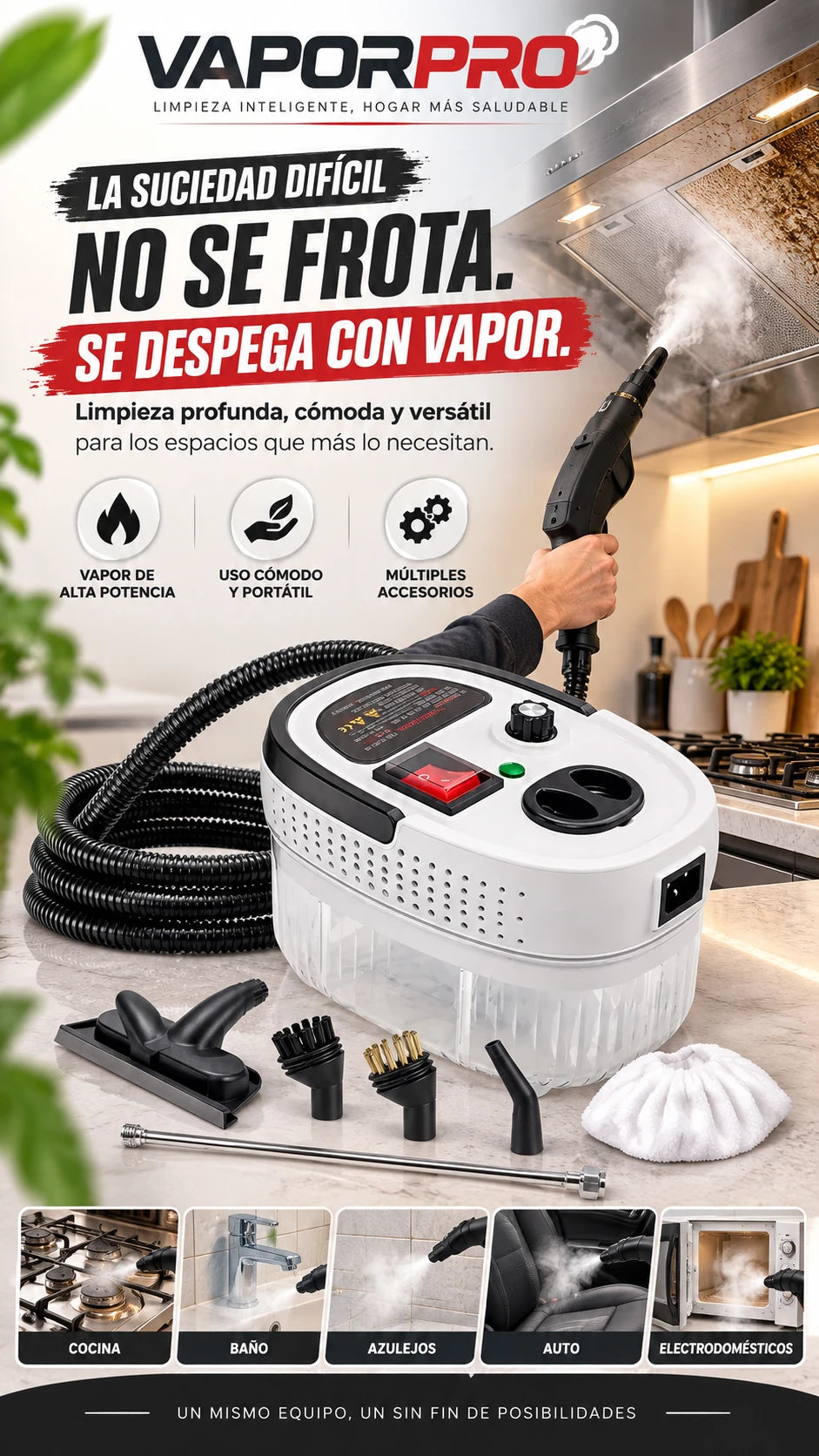 Limpiador A Vapor Presion 2500w Portatil
